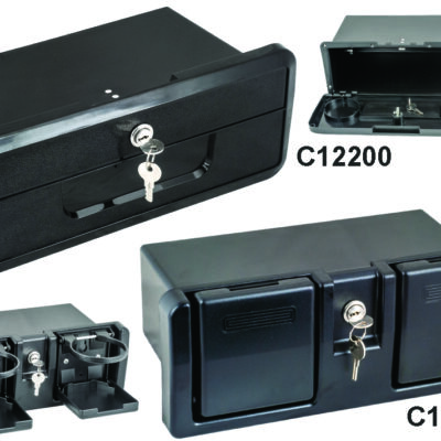 Glove Boxes, Black Plastic. EASTERNER