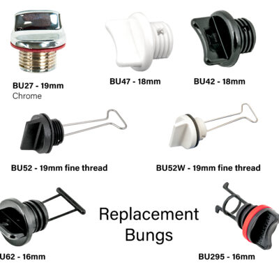Replacement Bung Plugs, Nylon & Chrome