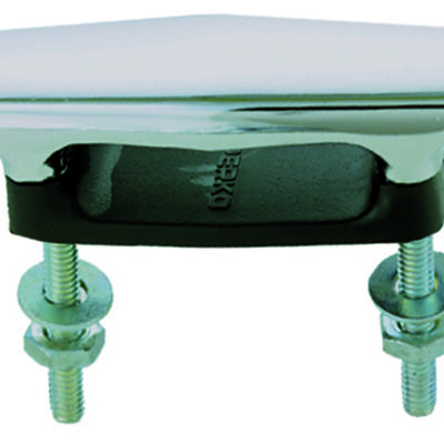 Cleat, Open Base, Chrome-plated Zinc Alloy. PERKO