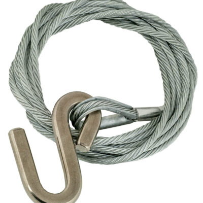 Winch Wire, With Hook, Galvanised. TENOB